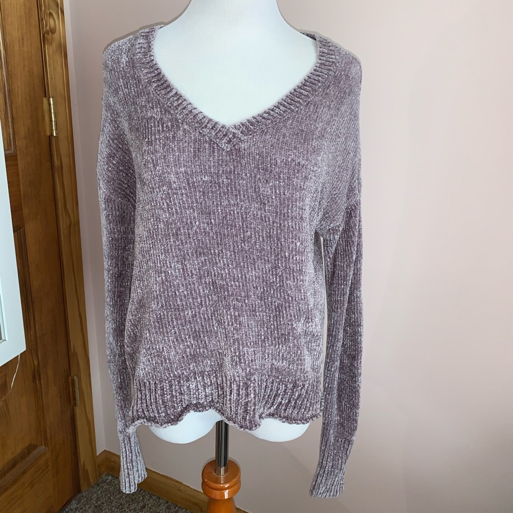 Purple v-neck sweater from Mudd